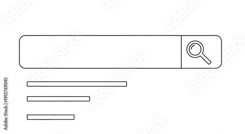 Simple line drawing of a search bar with a magnifying glass icon