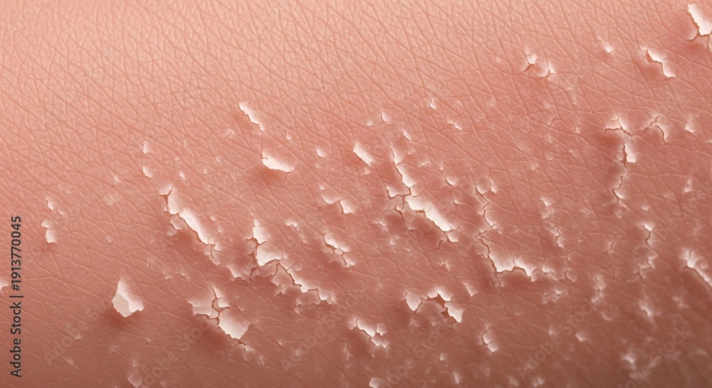 Fototapeta premium close-up of dry flaky peeling human skin with visible texture