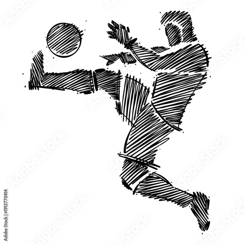 Agile football player dominating the ball