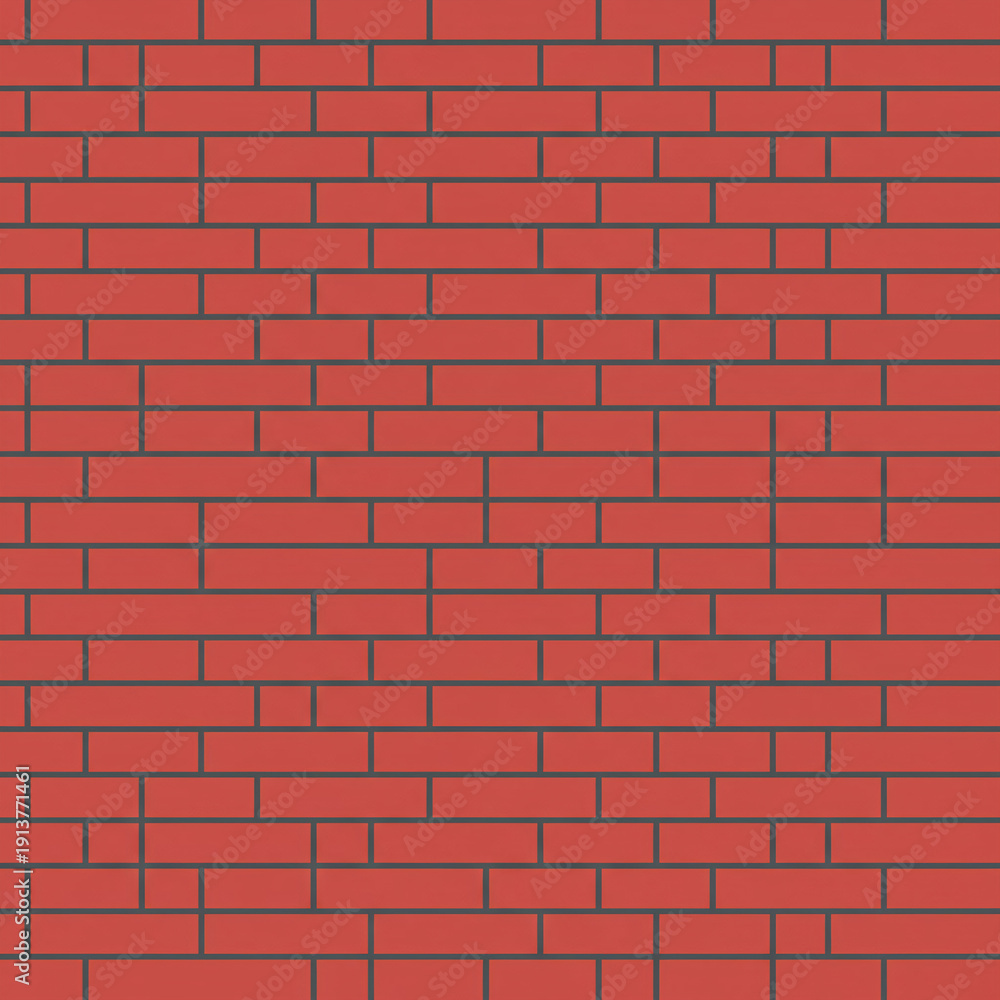 Fototapeta premium Red brick wall texture with black grout lines in pattern