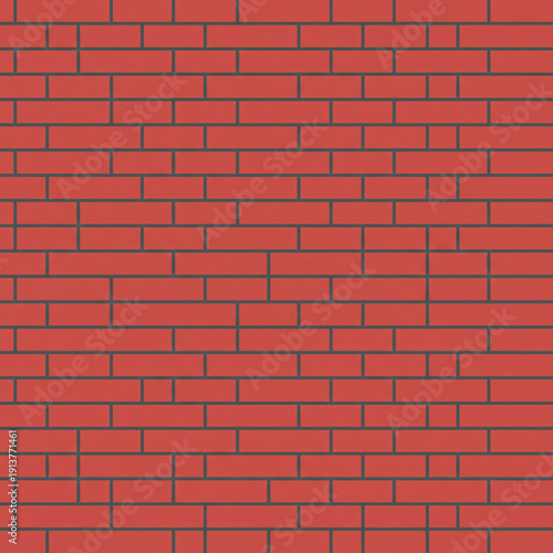 Red brick wall texture with black grout lines in pattern  
