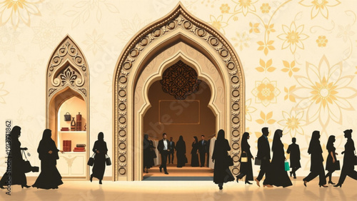 Modern Eid Mubarak Retail Promotion Background Design
