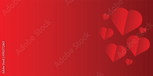 Red Valentine Hearts Background – Romantic Love Banner, Wedding Greeting Card, Valentine’s Day Wallpaper Template