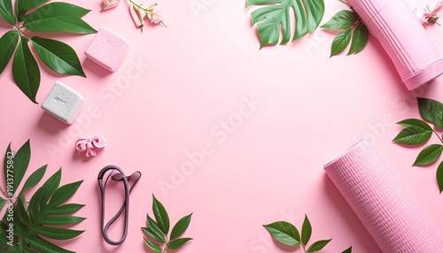 Wallpaper Mural Pink-Themed Fitness and Wellness Essentials Torontodigital.ca