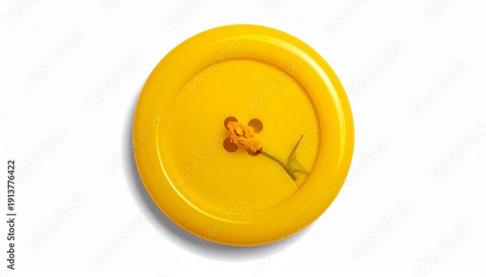 custom made wallpaper toronto digitalBright Yellow Round Button with Four Holes