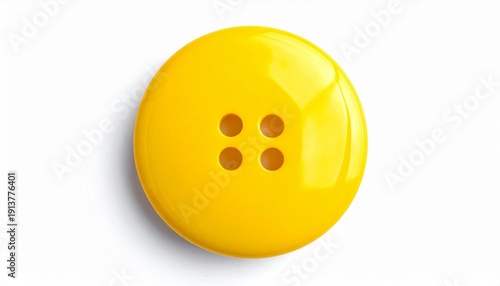 Wallpaper Mural Bright Yellow Round Button with Four Holes Torontodigital.ca