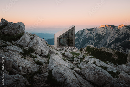 Bivouac under the mountain of Skuta in the Alps, Slovenia