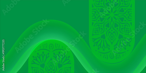 Abstract deep green ocean gradient wallpaper. Abstract deep dark green underwater background. ramadan kareem background