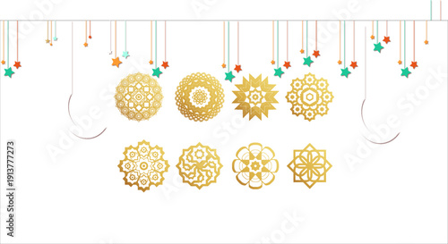 Ramadan Kareem Background modern. yellow Gold  Islamic Background Template for Ramadhan and Eid Al Fitr Banner Vector Illustration