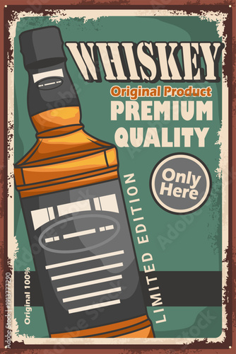 Modern Minimalist Whiskey Bottle Promo Poster