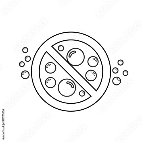 No Microbeads Icon – No Microplastic Ban Symbol, Plastic Free Cosmetic Particles Line Icon, Environmental Protection Vector