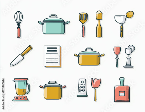 set of kitchen utensils