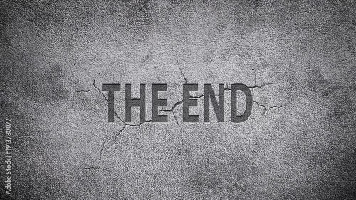 the end animated title on wall
