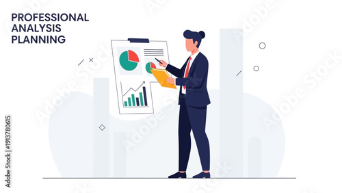 Business Analyst Presents Financial Data and Charts on Whiteboard