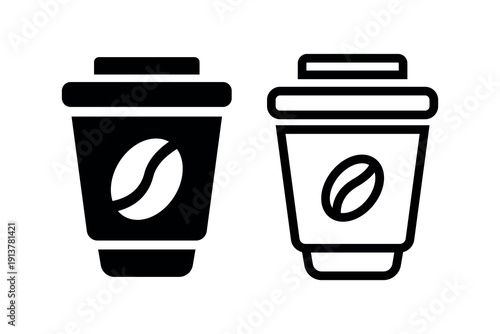 Simple coffee cup vector illustration and isolated on white background.