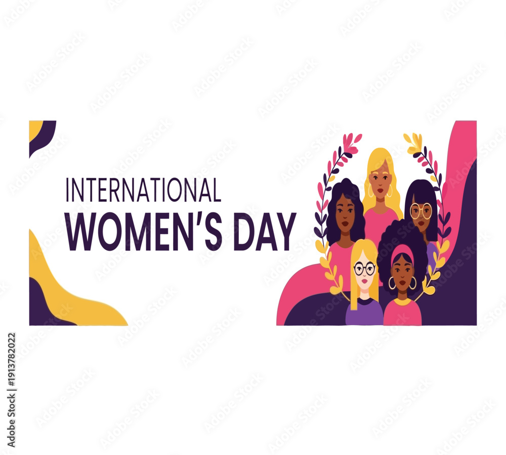 Fototapeta premium International women's day logo with colorful design