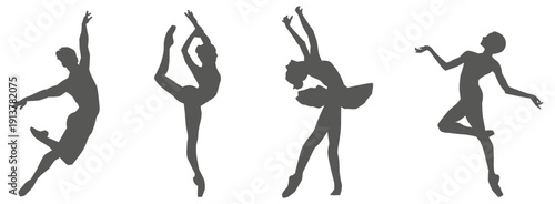Dance performance silhouette collection set. Dancer silhouette collection.