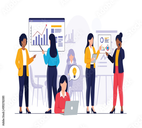 Woman working on laptop computer in office setting