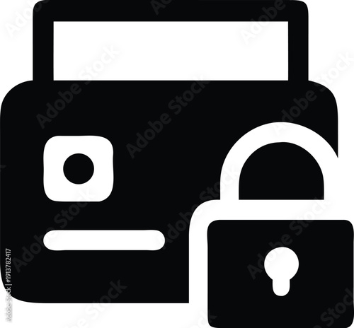 Secure computer system with an open lock symbol on the screen