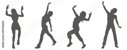 Dance performance silhouette collection set. Dancer silhouette collection.