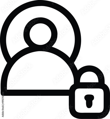 A secure user profile icon with a padlock symbolizing privacy and protection