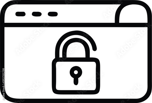 A secure browser window with a padlock symbol indicating privacy and safety.