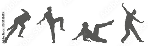 Dance performance silhouette collection set. Dancer silhouette collection.