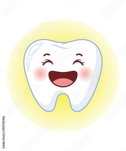 A beautiful cartoon illustration of tooth