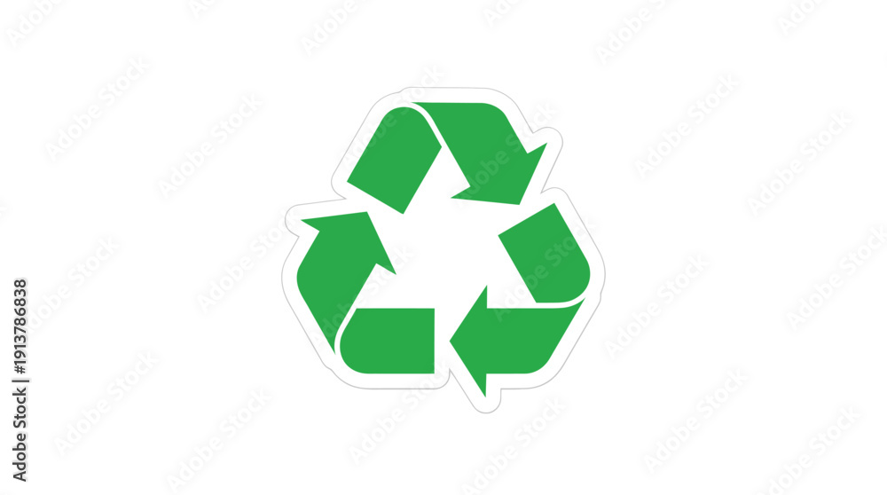 Obraz premium Recycling Symbol Circular Arrows Loop Global Sustainability Eco-Friendly Flat Green Design Vector Icon Graphic
