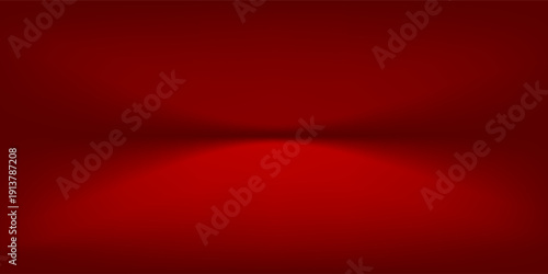 3d backdrop for product presentation. Dark red studio room. Vector stage mockup illustration. Limbo abstract background. Minimal wall scene. Showcase, promotion display.