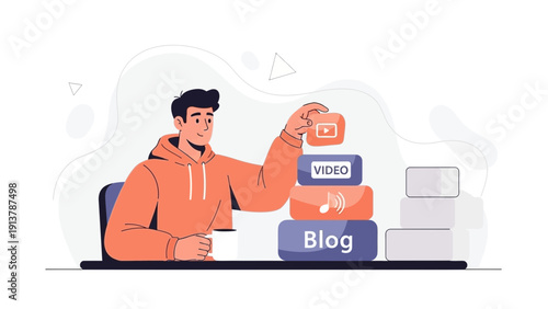 Content Creator Building Blog and Video Content Stack