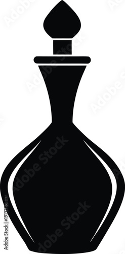 Perfume Bottle Silhouette in Black and White