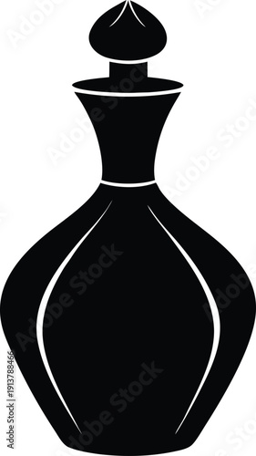 Perfume Bottle Silhouette in Black and White