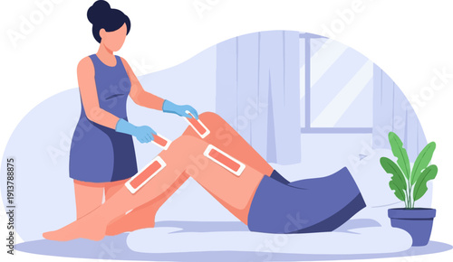 Professional cosmetic procedure for smooth legs in a tranquil setting