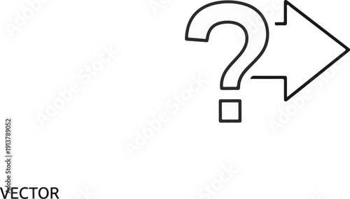 Question mark transforms into an arrow, symbolizing a transition from inquiry to solution