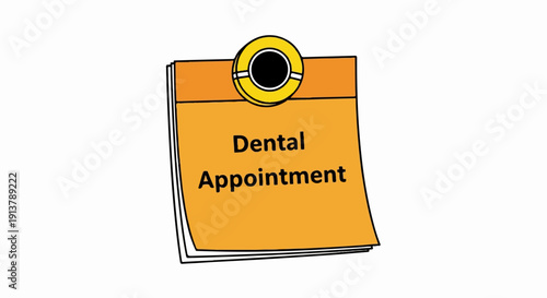 Orange notepad with black text, clipped with a yellow circle