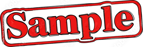 Red distressed stamp with the word "Sample" in bold, thick lettering