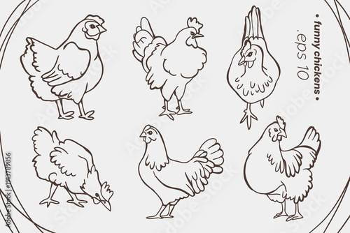 Set of chickens