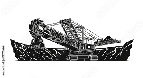 Heavy Machinery Excavator Digging into the Ground.