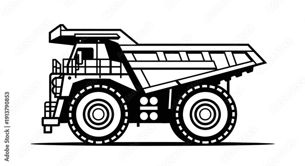 Obraz premium Heavy Duty Dump Truck Vector Illustration.