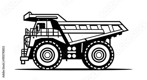 Heavy Duty Dump Truck Vector Illustration.