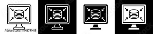 Data Minimization Icon Set In Black And White Filled Style Collection
