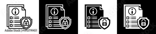 Information Security Icon Set In Black And White Filled Style Collection