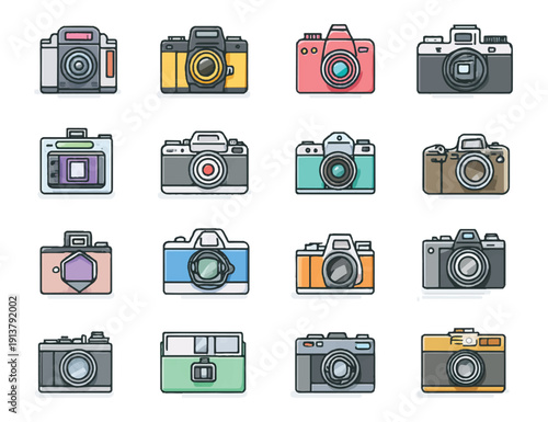 set of retro cameras