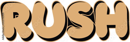 Bold 3d vintage rush lettering for dynamic branding & motion