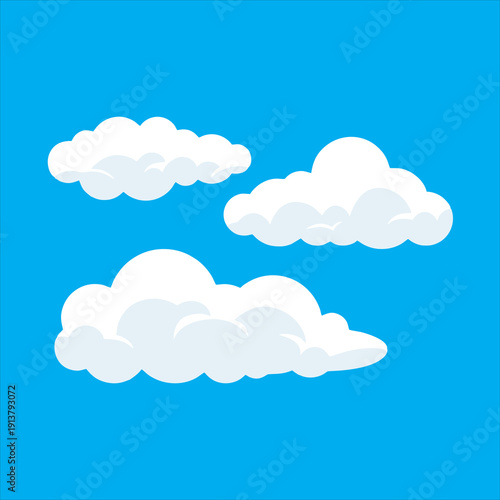 White fluffy clouds blue sky