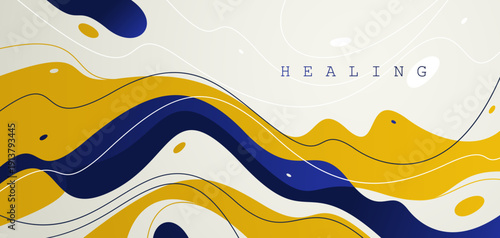 Abstract vector background with curvy fluid shapes, lava lamp curves art wallpaper, smooth lines amorphous watery style, flowing molten shapes.