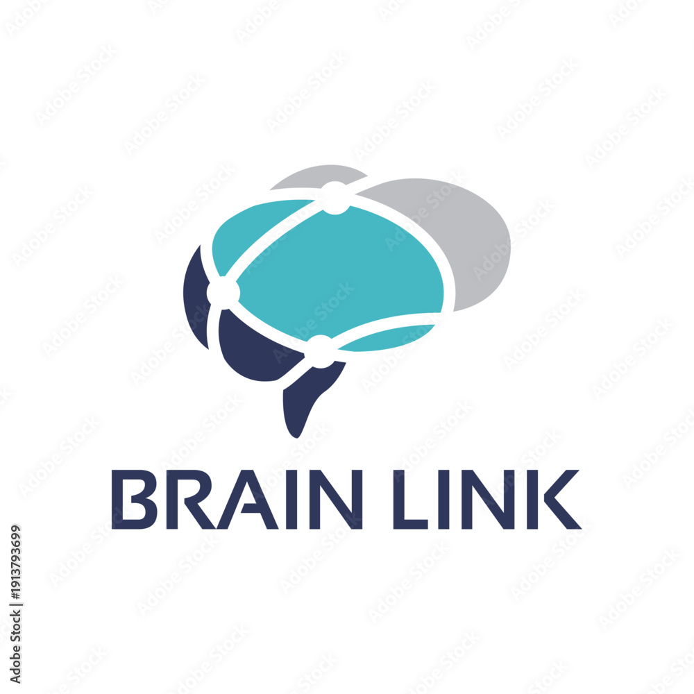 Obraz premium Brain Link Technology Innovation Logo Design