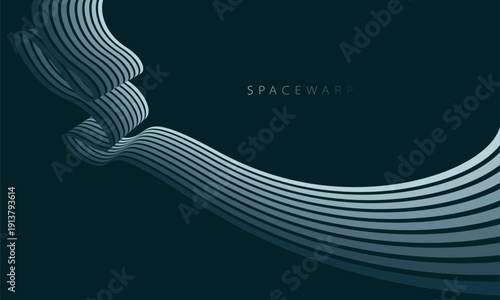 Mist oblivion night theme vector abstract background with 3D lines in perspective, dystopian gloomy dark graphic design wallpaper with curve stripes.