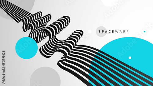 Abstract background with curve lines in 3D perspective, dynamic stripes tape looks like road, journey trip wallpaper, futuristic dynamic expanse theme.